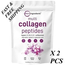 2 PACKS-Multi Collagen Peptides Powder Hydrolyzed Protein Peptide Type I,II III