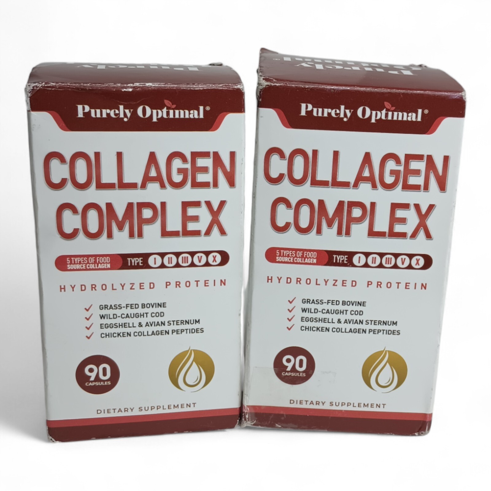 2-Pack Multi Collagen Peptides – Types I, II, III, V, X – Hair Skin Joint – 180