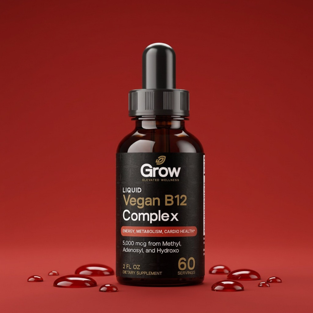 Vitamin B12, 5000 mcg, 3-in-1 Organic Liquid Vitamin B12, 30-Day Supply (1 Oz)