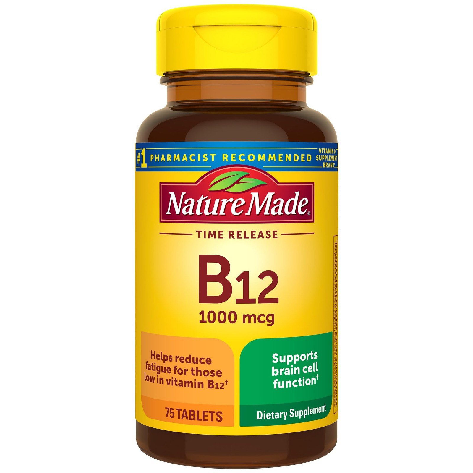 Nature Made Vitamin B12 1000 mcg Time Release Tablets 75 Count Energy Support