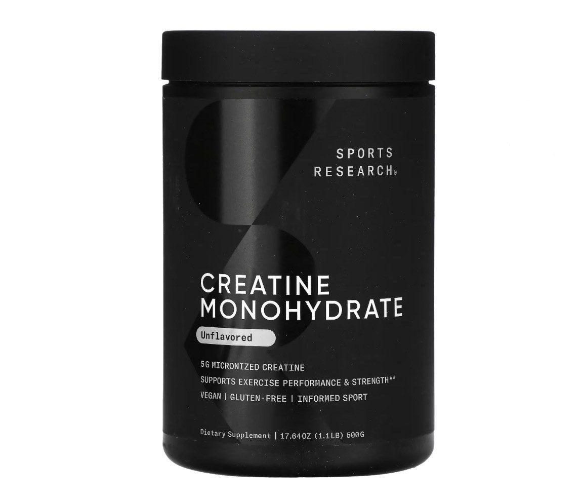Sports research Creatine Monohydrate Powder. Unflavored, 500g. Sealed, Exp 01/29
