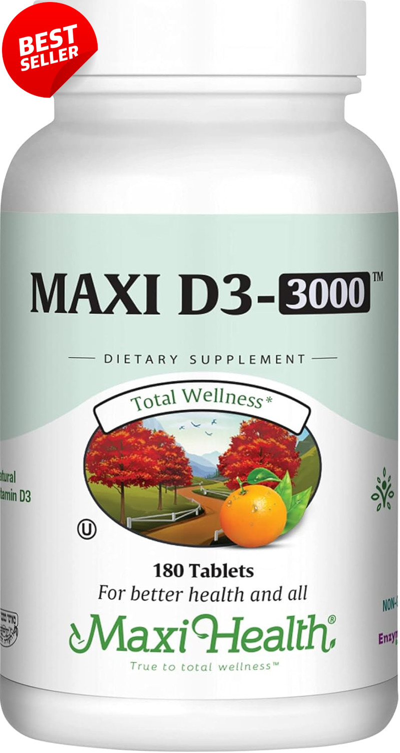 Vitamin D3 3000 IU 75mcg Immune Bone 180 Tablets Non GMO Kosher – US