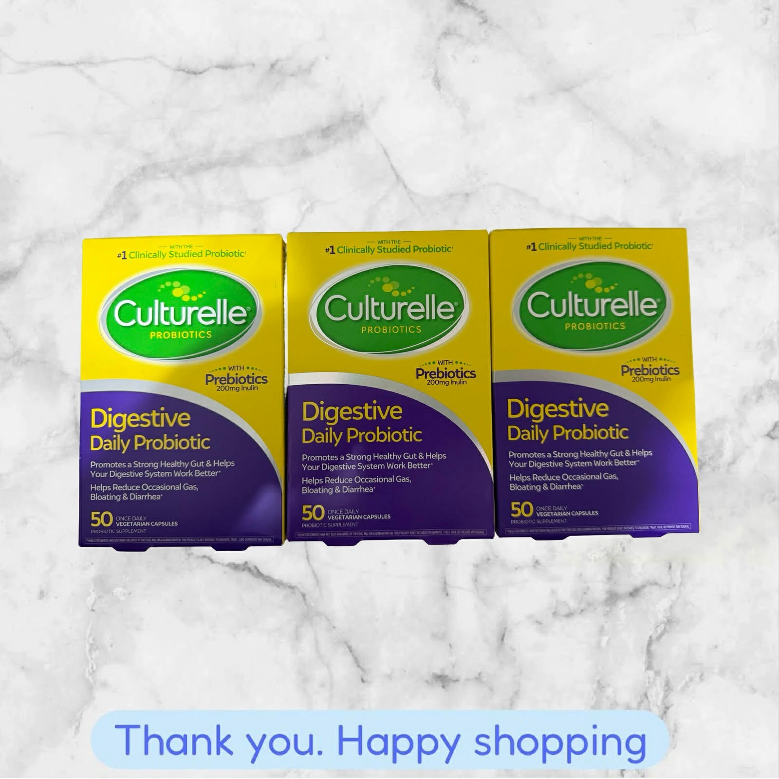 FOR 3 Culturelle Daily Probiotics w/Prebiotics Digestive Health 150 Caps NEWSHIP