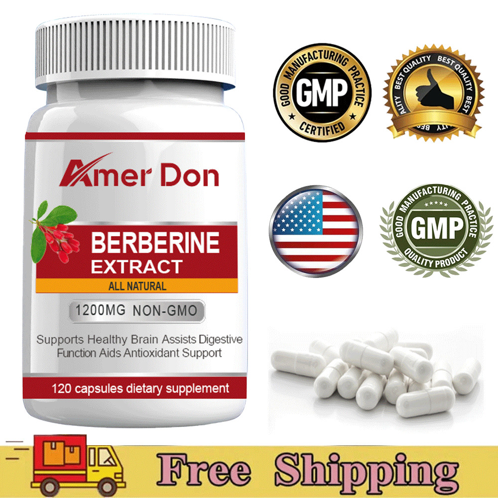 120 Capsules Premium Berberine HCL 1200mg High Potency Blood Sugar Support US