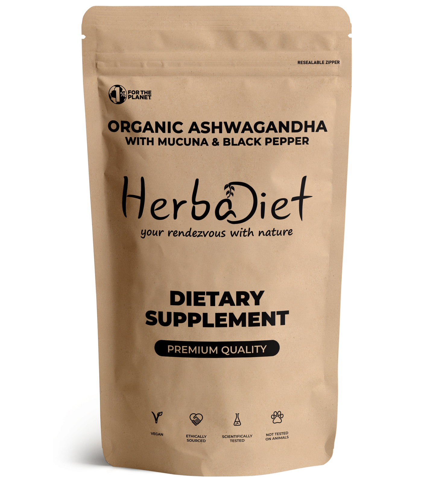 Organic Ashwagandha Powder with Mucuna for Stress, Fatigue, and Anxiety Relief