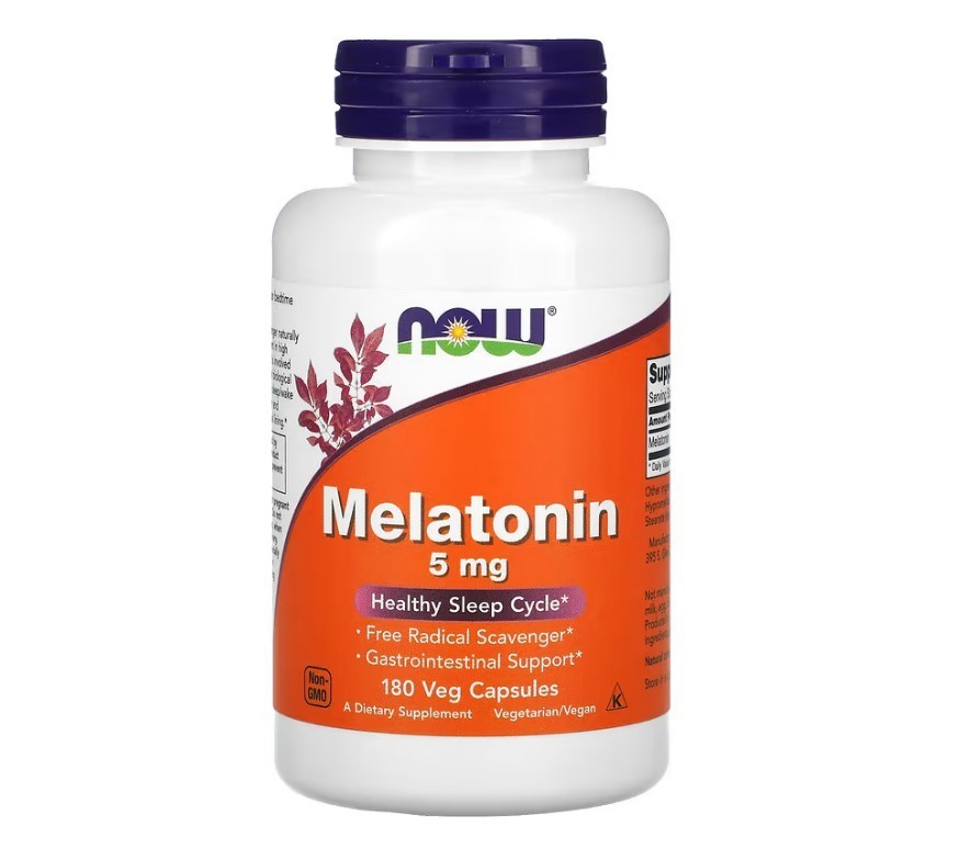 NOW Foods Melatonin, healthy sleep cycle 5mg 180caps