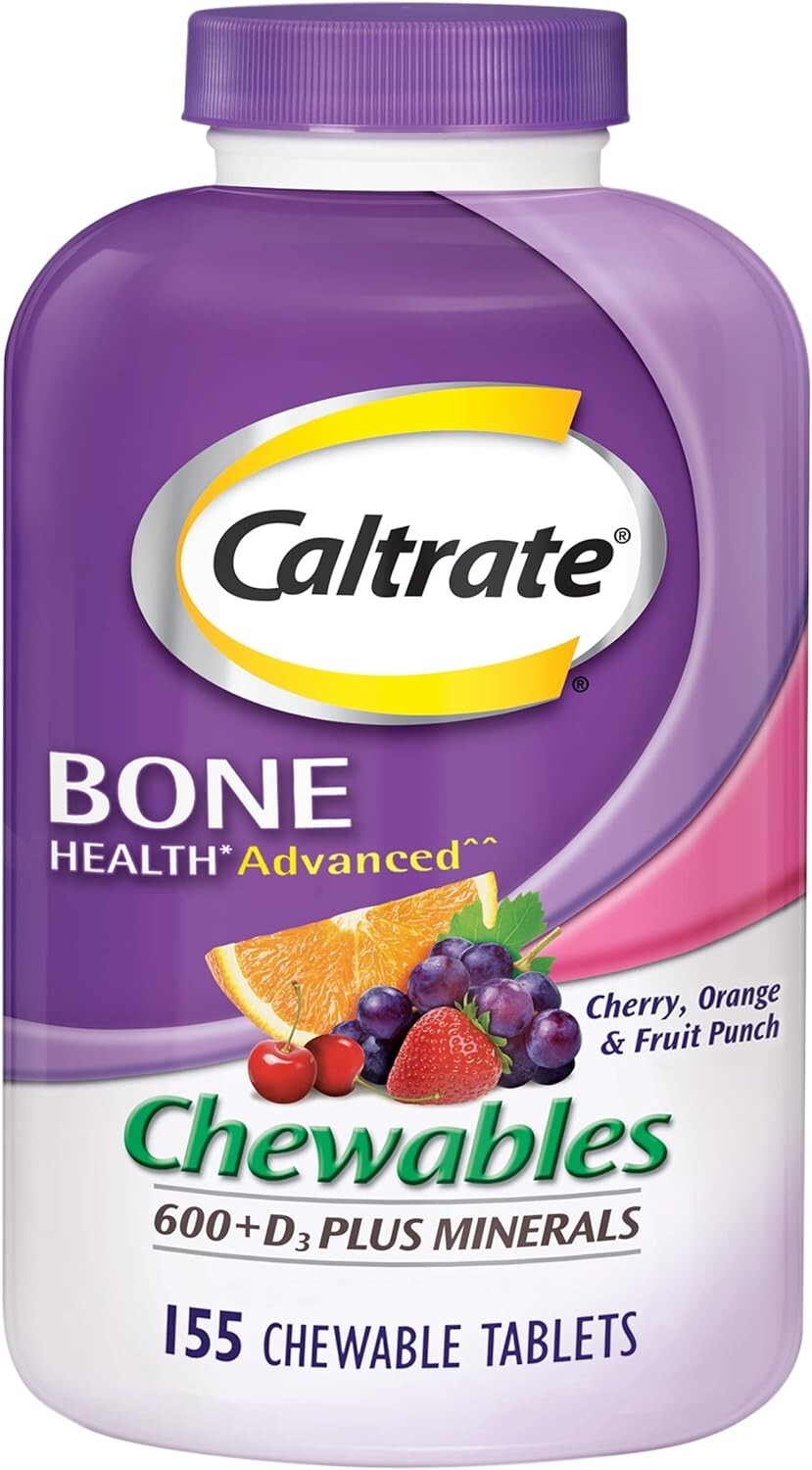 Caltrate Chewables 600+D3 Plus Minerals Calcium Vitamin D 155ct Exp 10/26 FRESH!