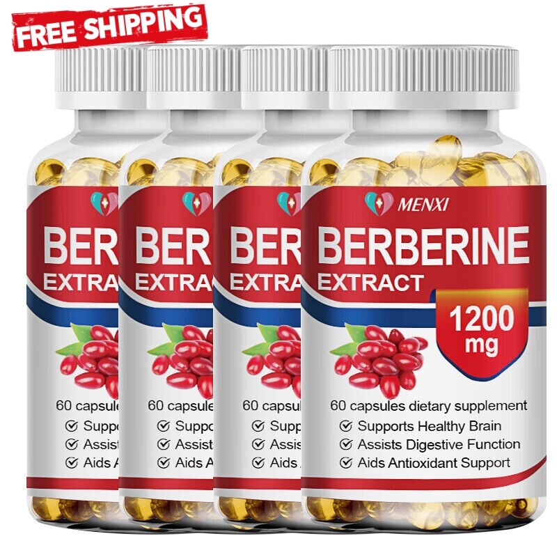 Organic Berberine HCL Extract 1200mg 60/120/240Capsules Blood Sugar Support US