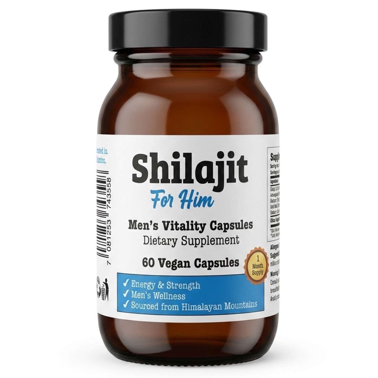 Shilajit For Him | 6000mg, 80% Fulvic Acid, Himalayan Source, Made in UK, Vegan