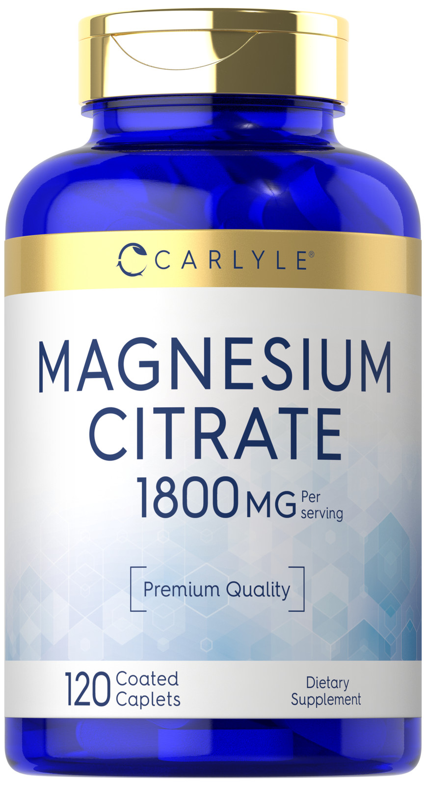 Magnesium Citrate 1800mg | 120 Caplets | Vegetarian, Non-GMO | by Carlyle