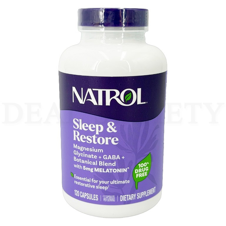 Natrol Sleep & Restore Magnesium + GABA 120 Capsules