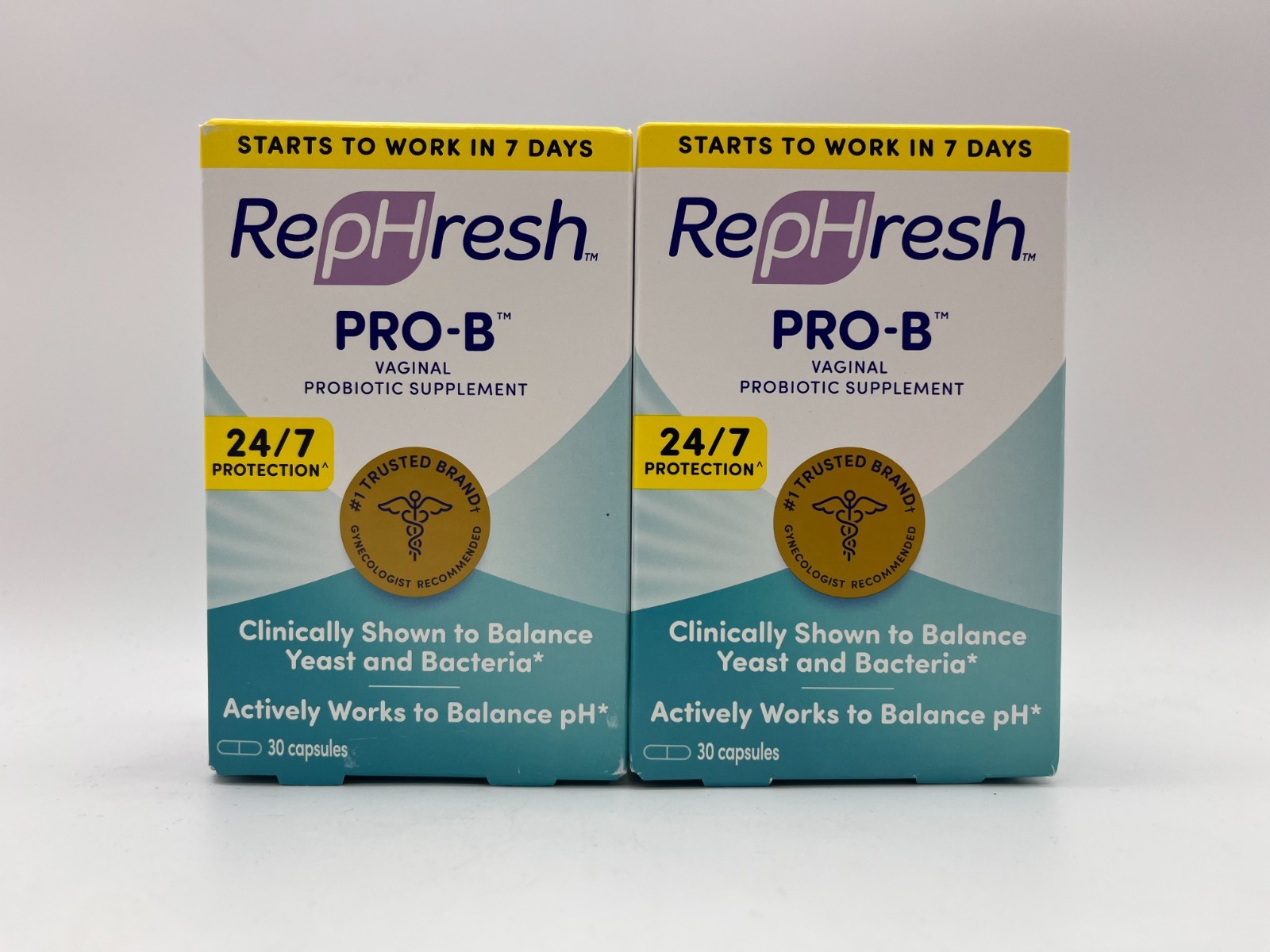 2x REPHRESH PR0-B VAGINAL PROBIOTIC CAPSULES 30ct EACH EXP 01/2027 SEALED