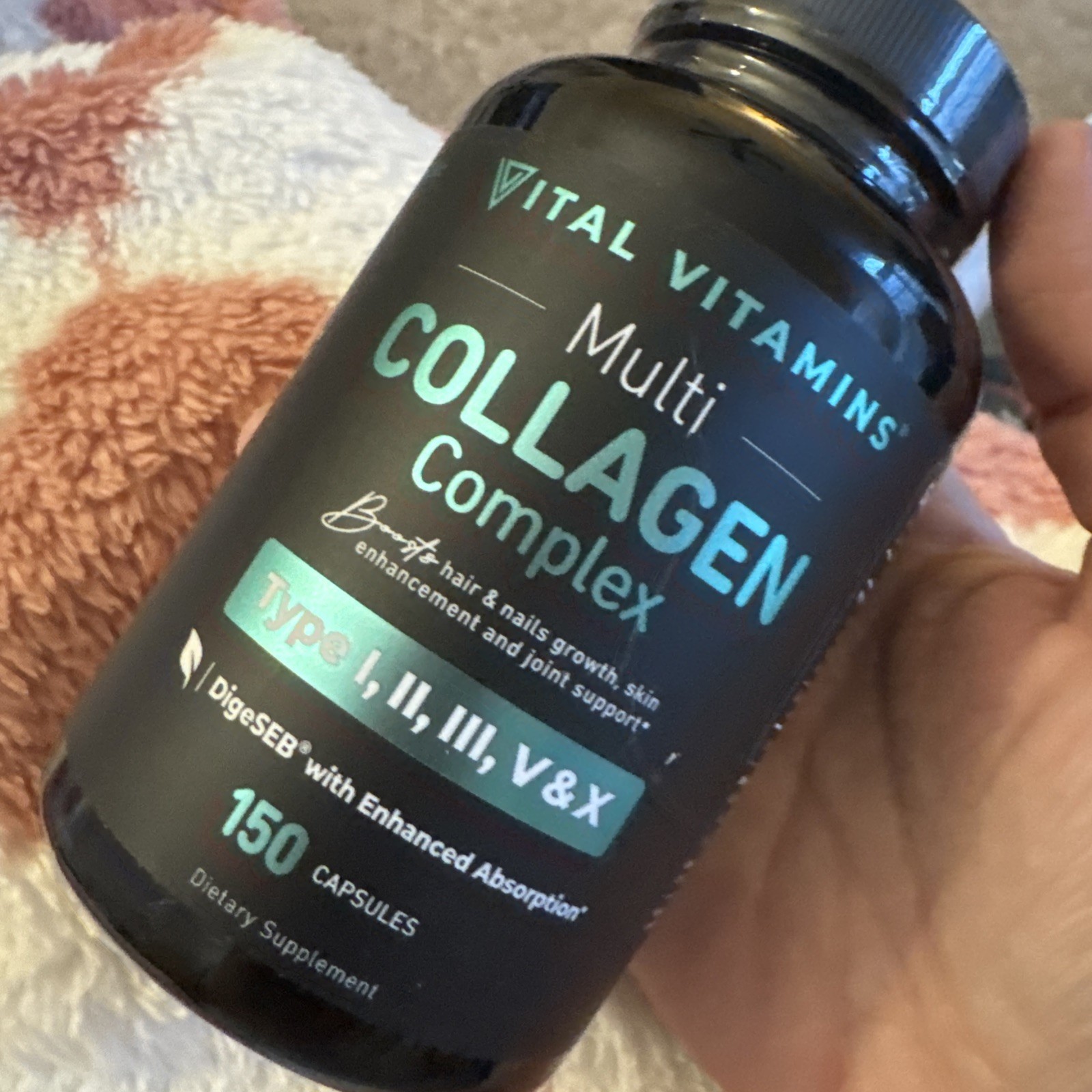 Vital Vitamins Multi Collagen Complex – Type I, II, III, V, X, Capsules Exp 1/29
