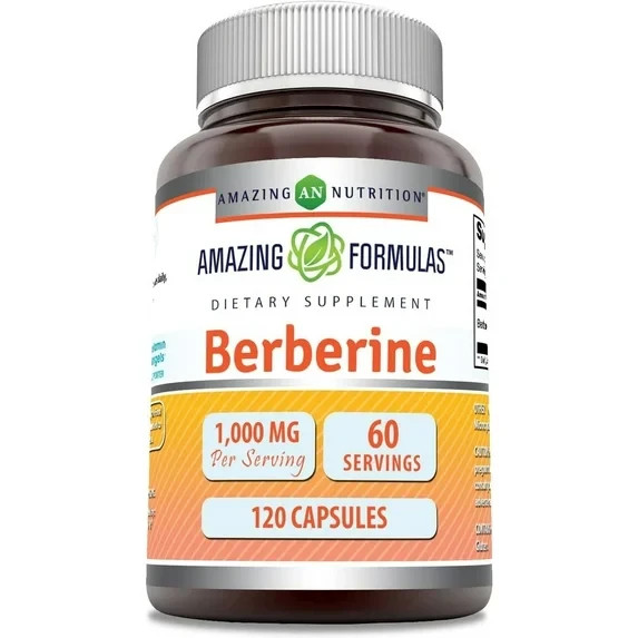 Amazing Formulas Berberine 1000mg Per Serving 120 Capsules Supplement