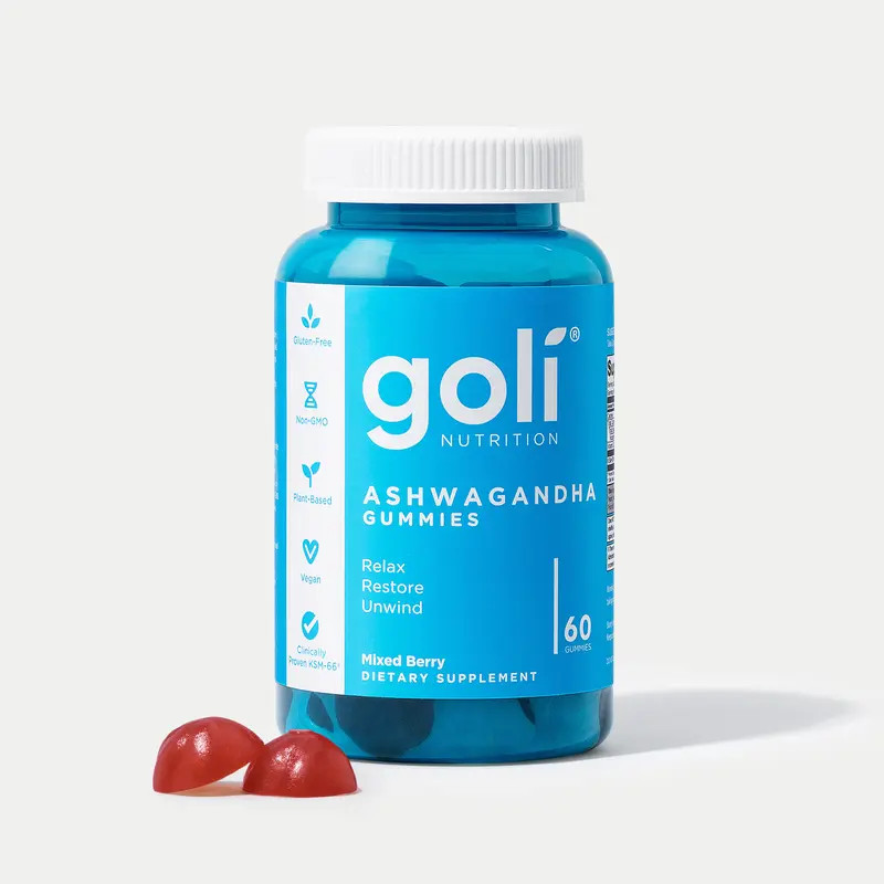 Goli Ashwagandha Vitamin D Gummies Stress Relief Vegan Non-GMO free shipping