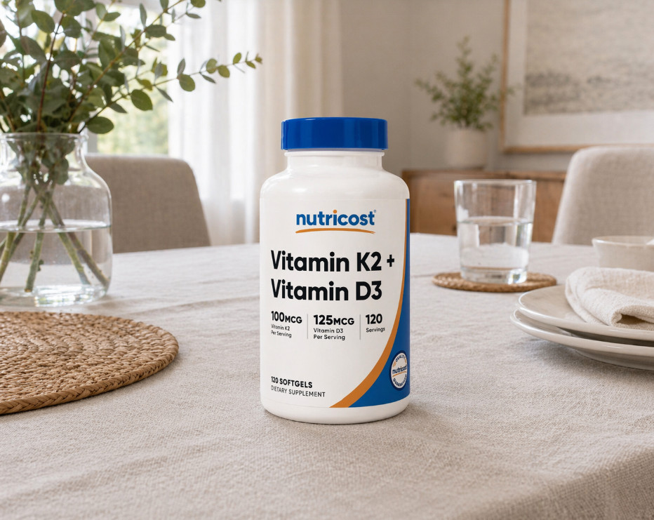 Vitamin D3 + K2 Softgels 5000 IU/100mcg, 120 Count – Gluten Free Supplement