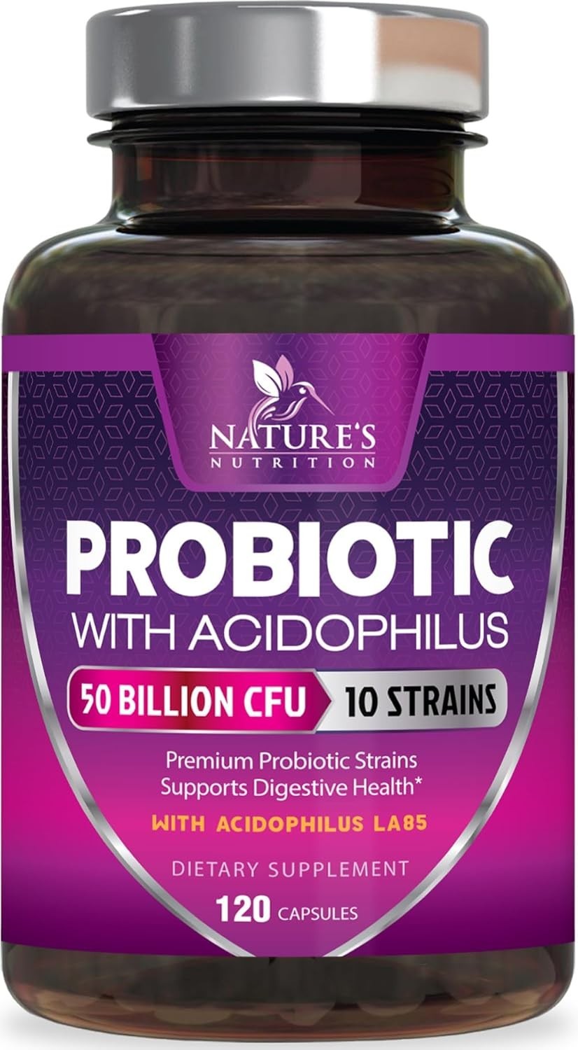 Probiotics 50 Billion CFU per Serving – 10 Strains + Prebiotics – Digestive Heal