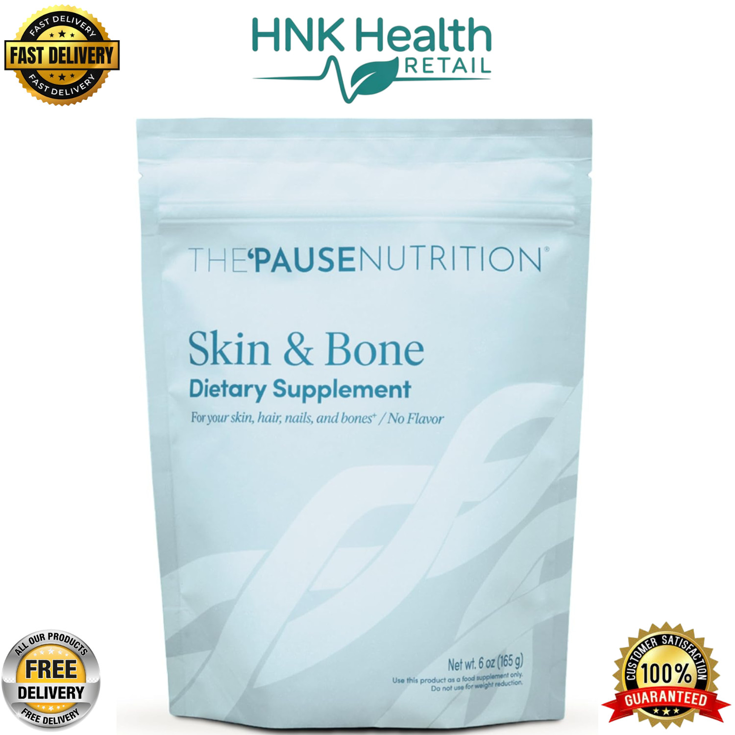 The Pause Life Skin & Bone Collagen Peptides Powder – 6 oz