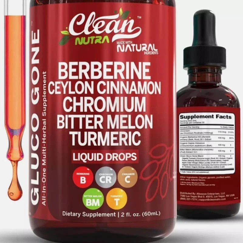 Liquid Drops Supplement Ceylon Cinnamon with Bitter Melon Organic Berberine Extr