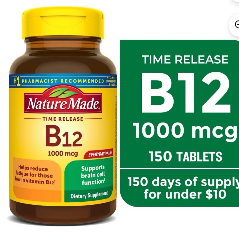 Nature Made Vitamin B12 1000mcg Time Release 150 Tablets Energy Support