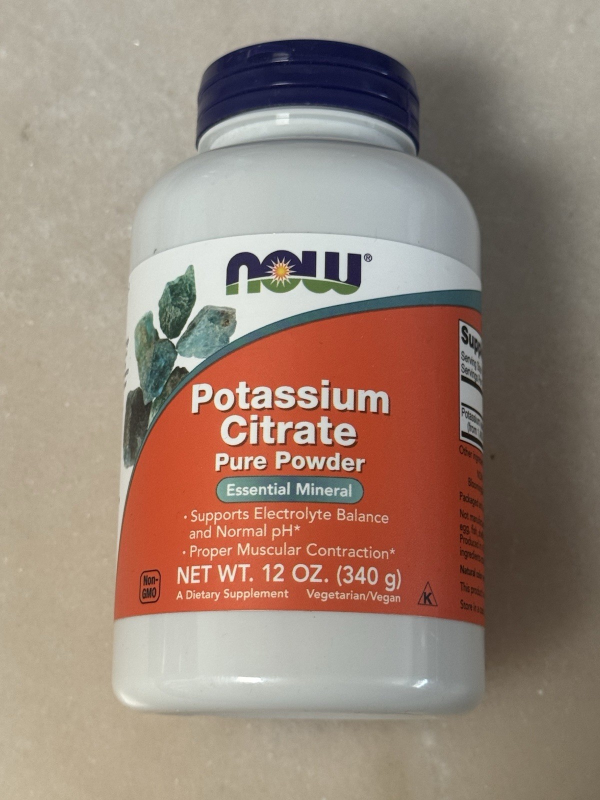 POTASSIUM CITRATE Pure Powder  340 grams 12 oz Now Foods 243 Servings per bottle