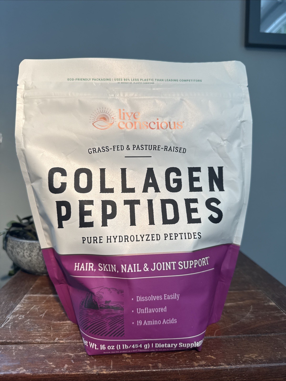 Live Conscious Collagen Peptides Hair, Skin, Nail & Joint Support 16 Oz