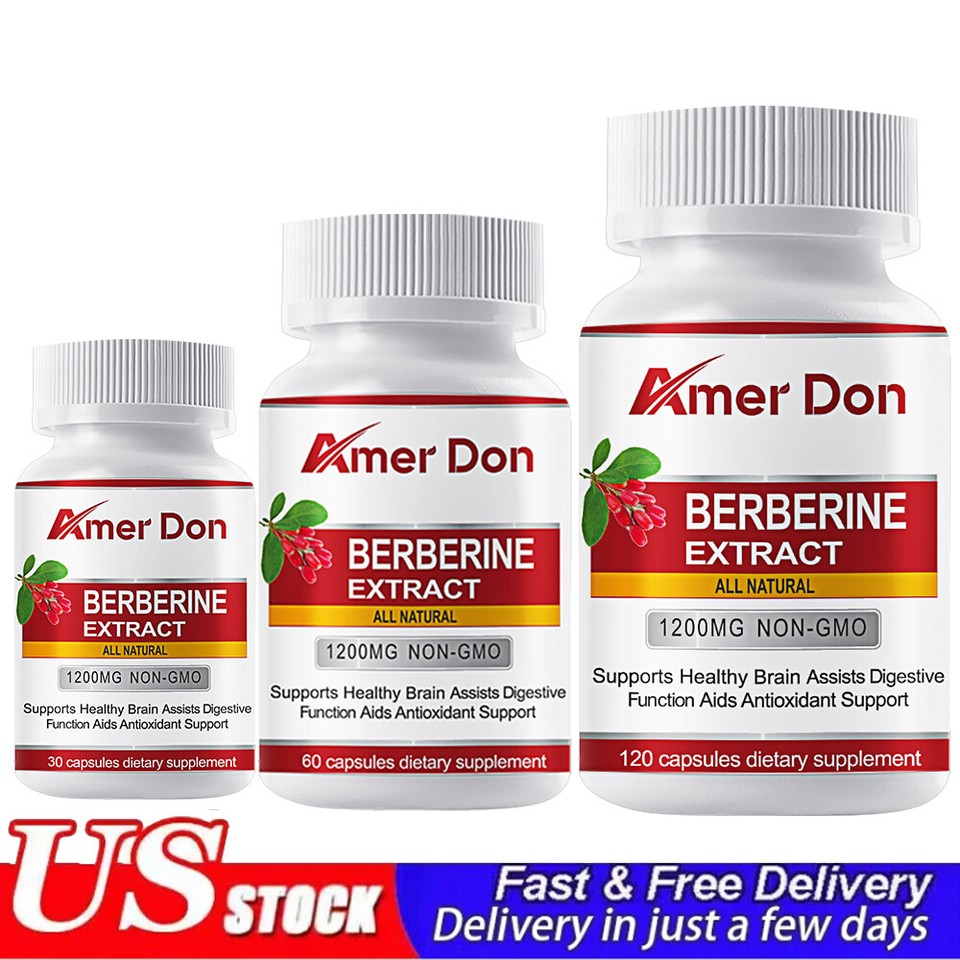 Premium Berberine HCL 1200mg High Potency Blood Sugar Support 30/60/120Pills USA
