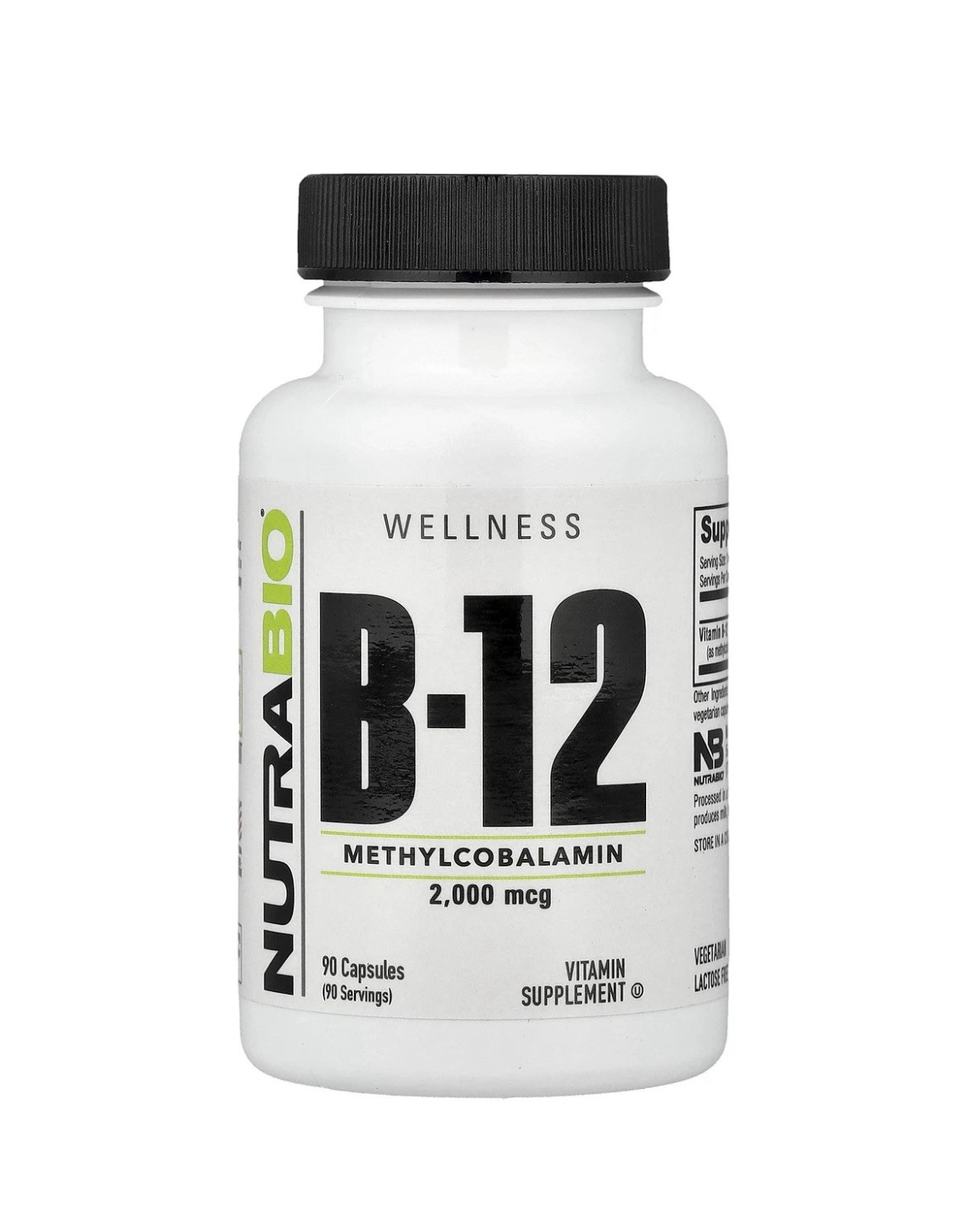 Vitamin B-12, 2,000 mcg, 90 Capsules