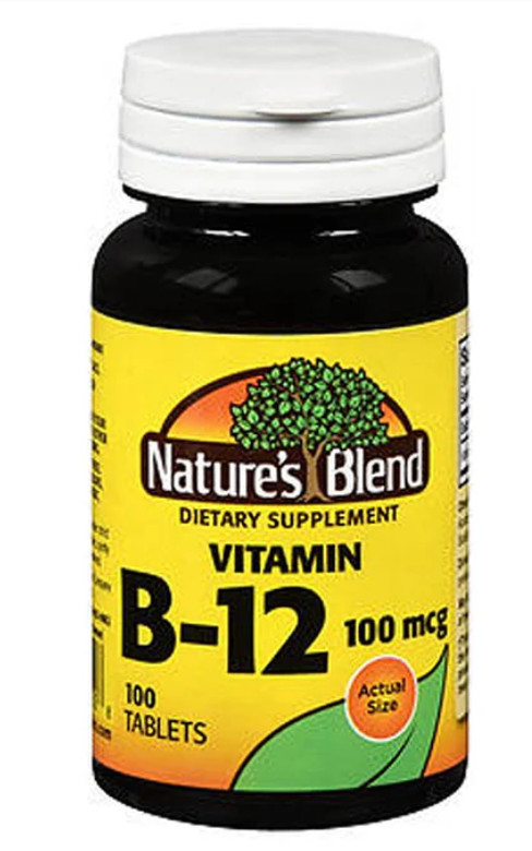 Nature’s Blend Vitamin B12 Tablets 100 mcg 100 Tabs By Nature’s Blend