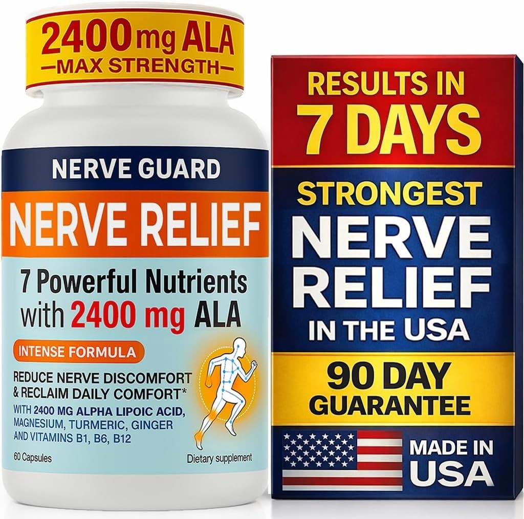 Nerve Guard 2400mg Alpha Lipoic Acid – ALA Vitamin B12 B6 B1 Magnesium – 60 Caps