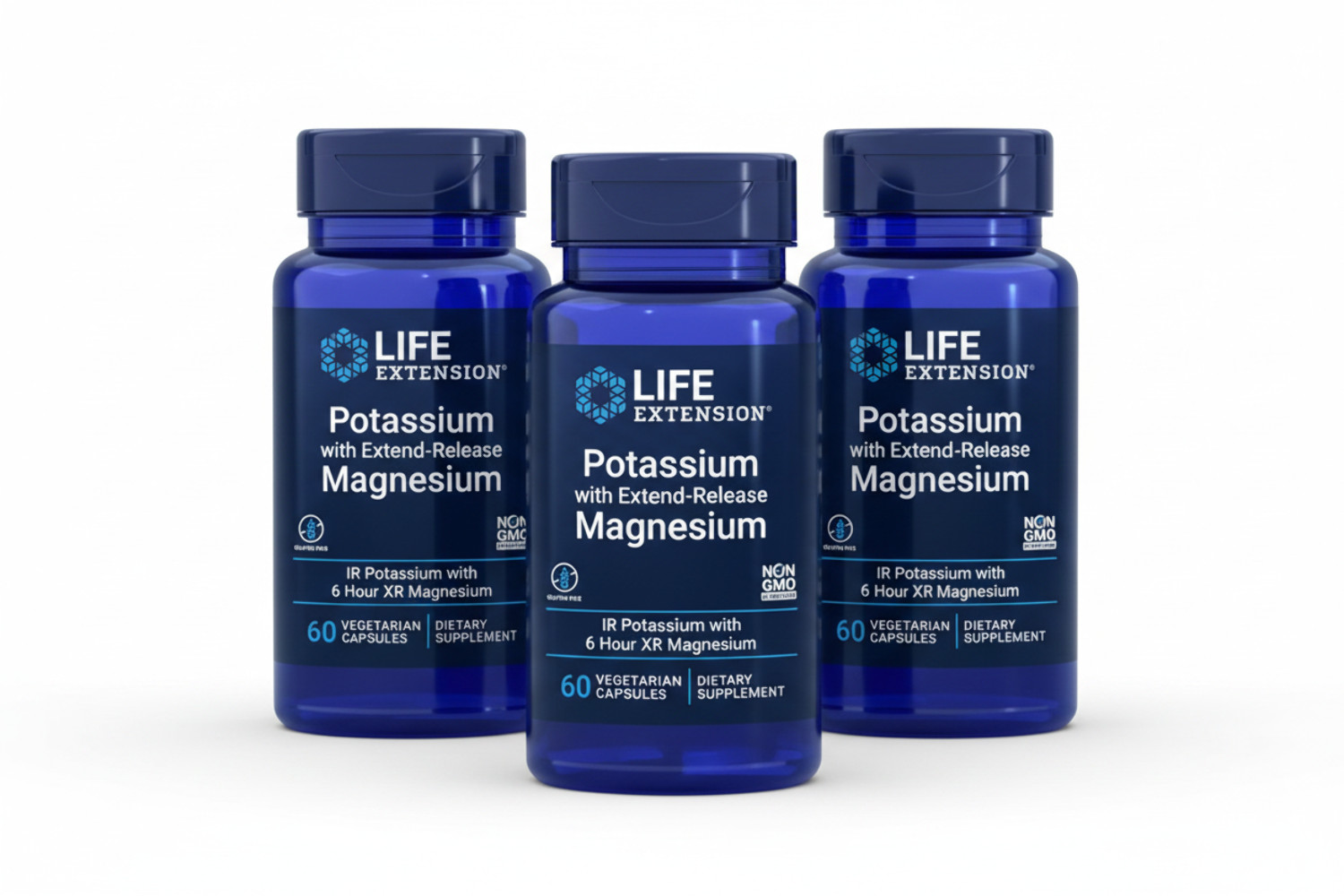 Potassium with Extend-Release Magnesium 180 CAPS TOTAL 3 PACK Life Extension