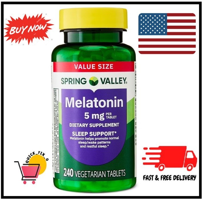 Spring Valley Melatonin Tablets Dietary Supplement Value Size, 5 mg, 240 Count