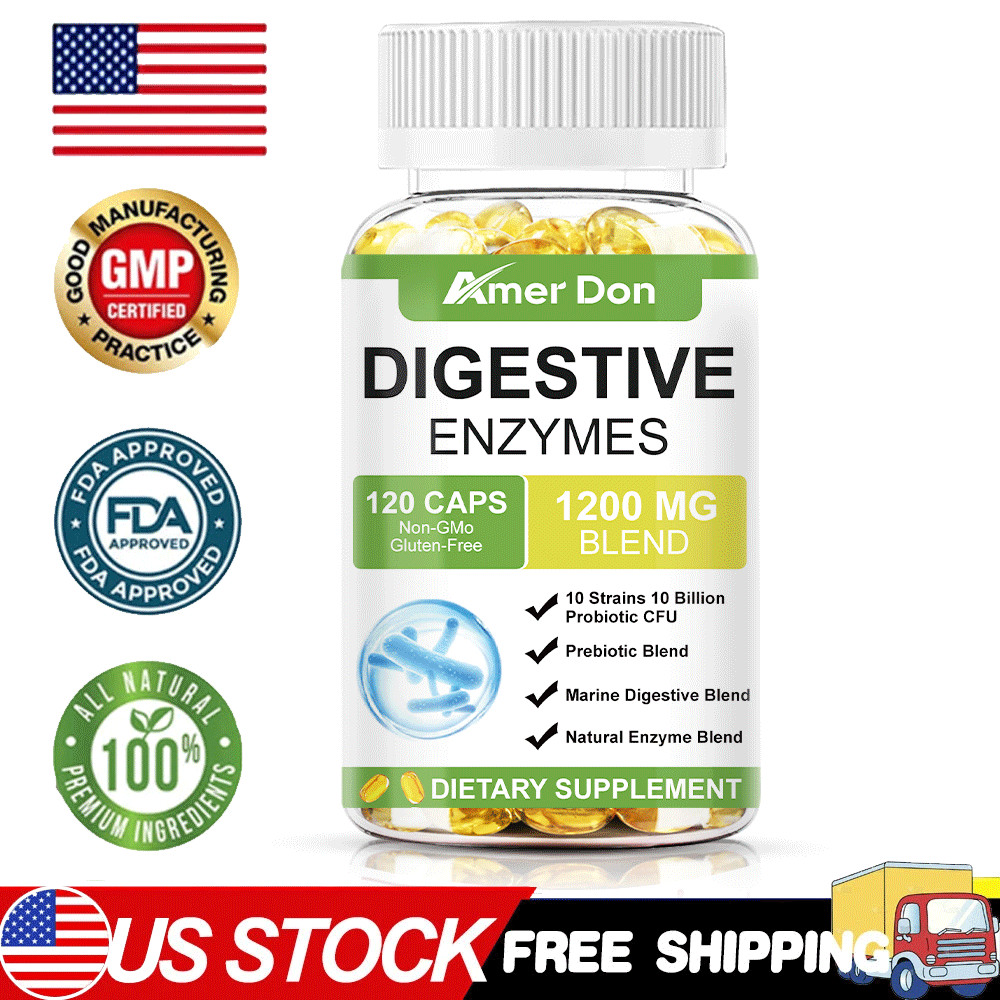 Probiotics Digestive Enzymes 10 Billion CFU Potency Immune Health 120 Capsules