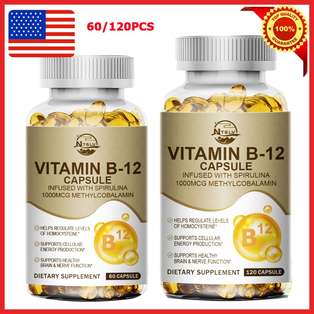 Vitamin B12 Capsule 1000 Mcg Methyl B12 for Mood, Heart & Eye Health 60/120PCS