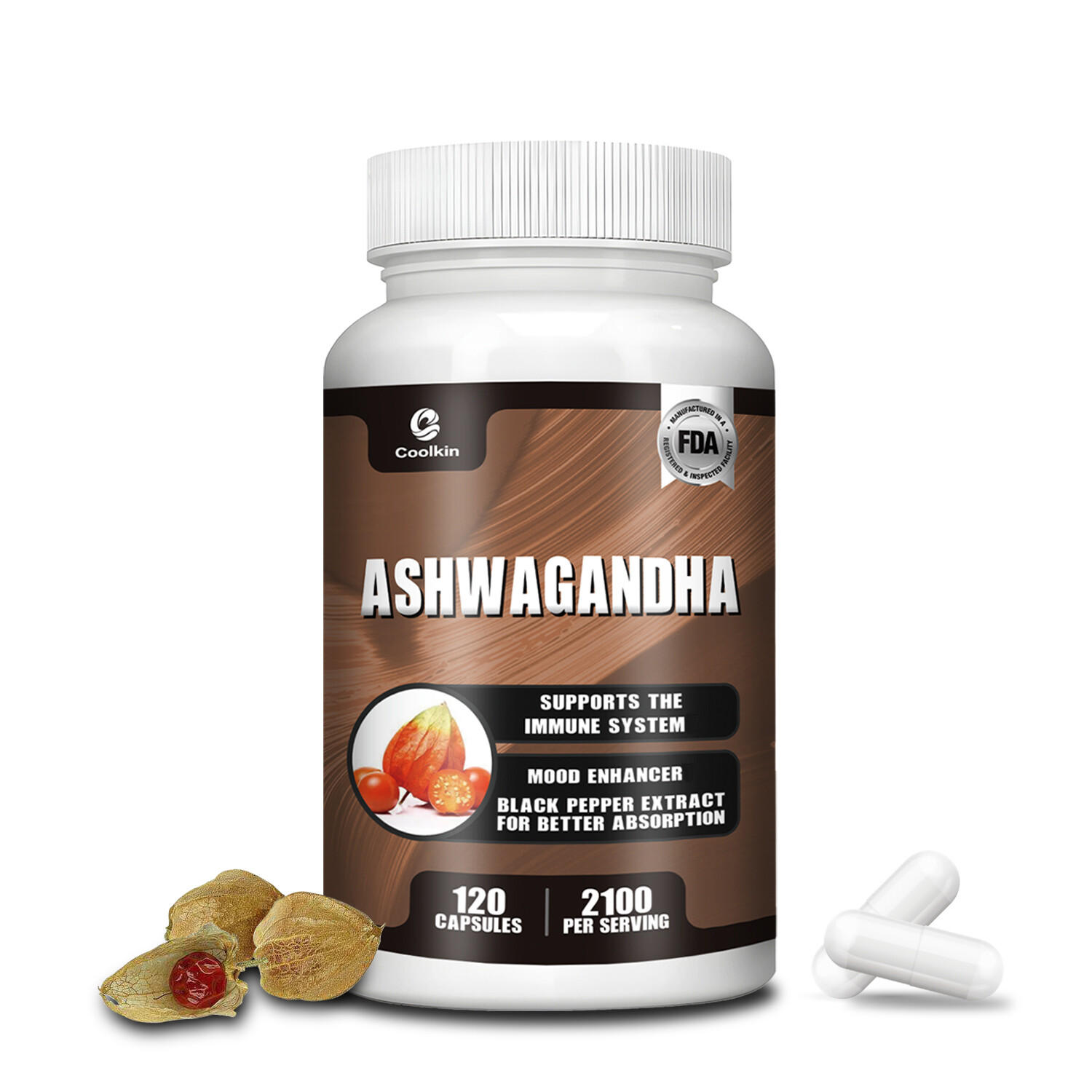 Ashwagandha Caps 2100mg – with Black Pepper – Immune System, Stress, Anxiety