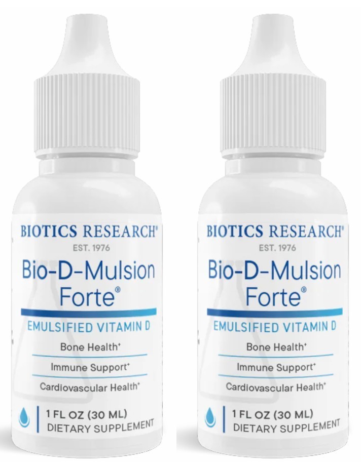 Biotics Research Bio-D-Mulsion Forte Emulsified Vitamin D3 4000 IU 1oz 30ml 2PK