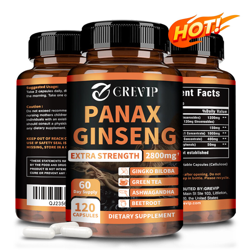 Panax Ginseng 2800mg – Ginkgo Biloba – for Memory Focus Brain & Muscle Health