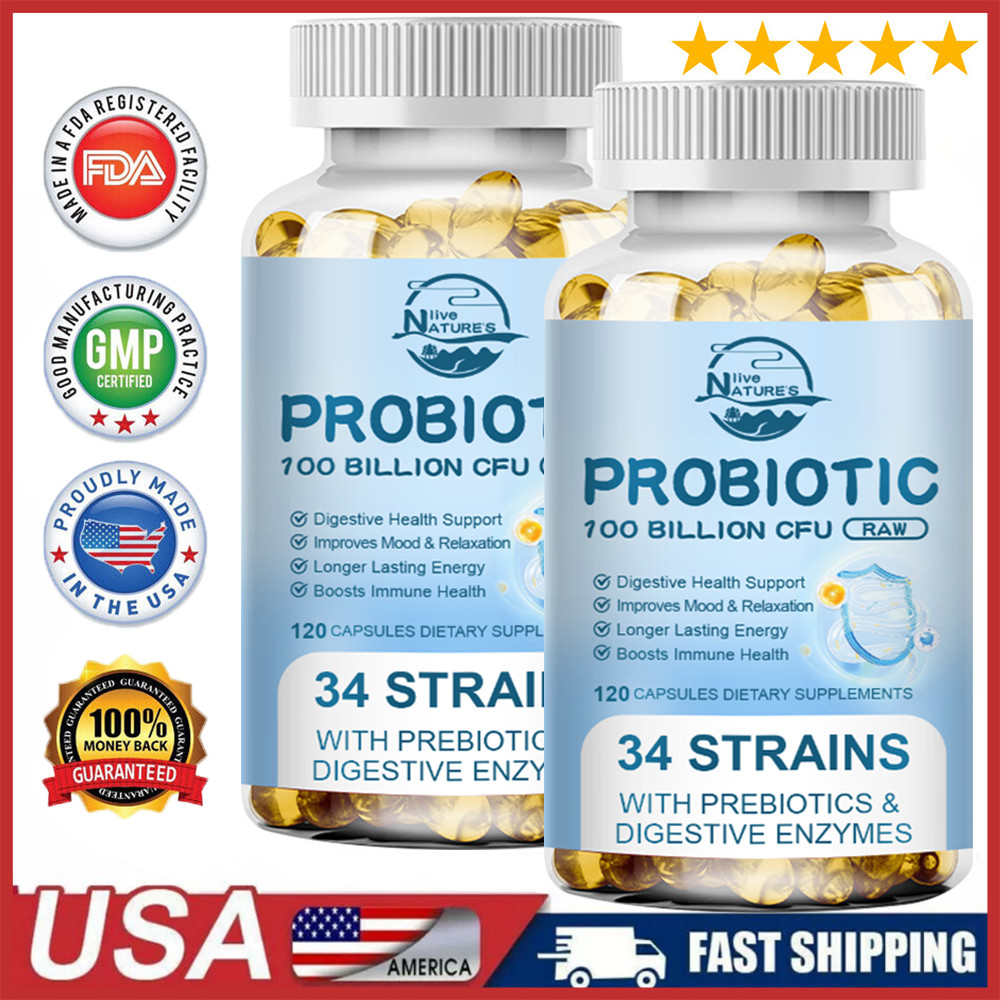 Probiotics 100 Billion CFU Potency Digestive Immune Health 240 Capsules Digestiv